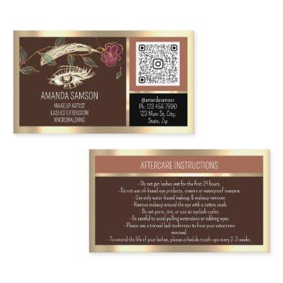 Eyelash Microblade QRCODE Aftercare Brown Rose