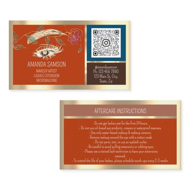 Eyelash Microblade QRCODE Aftercare Brown RoseGold