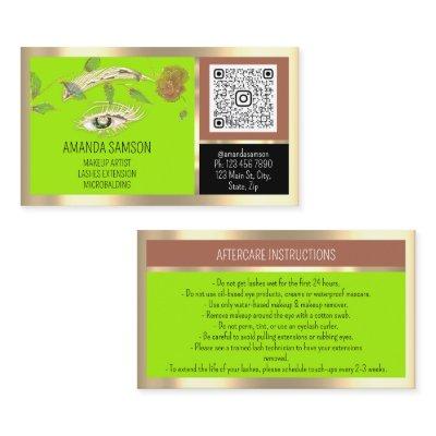 Eyelash Microblade QRCODE Aftercare Green Rose