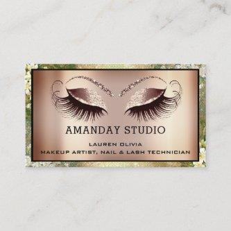 Eyelashes Makeup Artist Appointment Card Logo