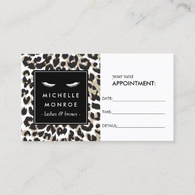 Eyelashes with Leopard Print Appointment Card