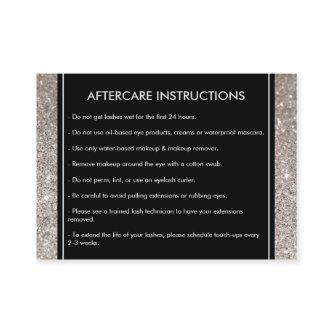 Eyelashes with Silver Glitter Salon Aftercare Card