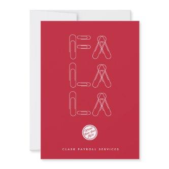 Fa La La Paperclip Business Christmas Holiday Card