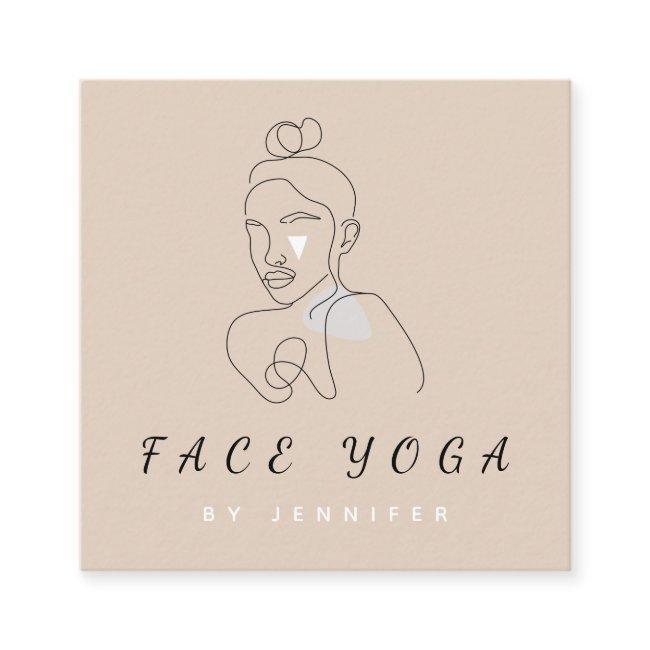 Face Yoga Abstract Line Art Face Minimal Bohemian Square