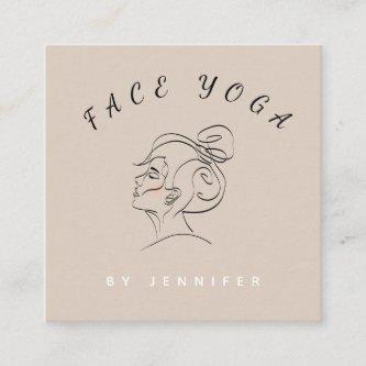 Face Yoga Instructor Line Drawn Boho Messy Bun Square