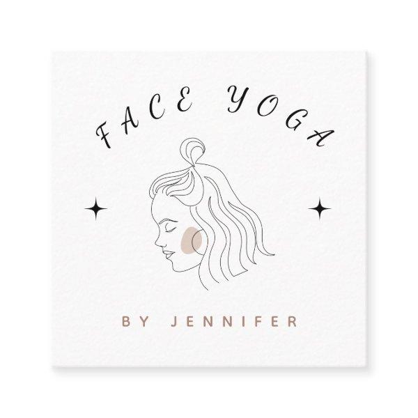 Face Yoga Instructor Pretty Girl Line Silhouette Square
