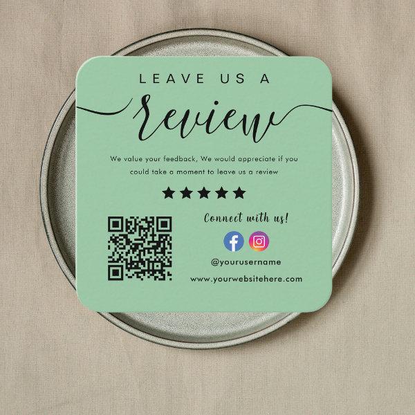 Facebook Instagram Mint Green Leave Us A Review Square