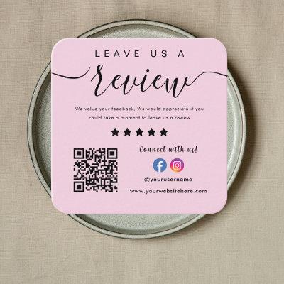 Facebook Instagram Pink Qr Code Leave Us A Review Square