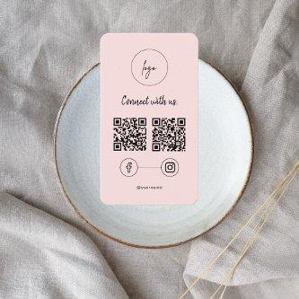Facebook Instagram QR Code Connect With Us Pink