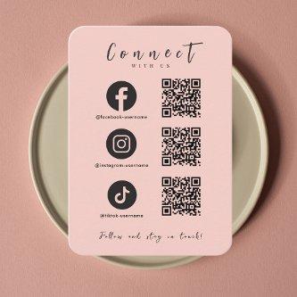 Facebook Instagram Tiktok QR Code Blush Pink