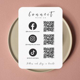 Facebook Instagram Tiktok QR Code Trendy White