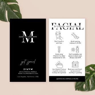 Facial Aftercare Instructions Minimal Aesthetician