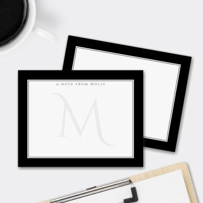 Faded Monogram Chic Personal Professional Note Card