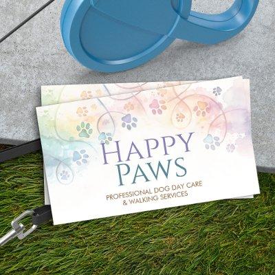 Faded pastel Watercolor Paw Prints