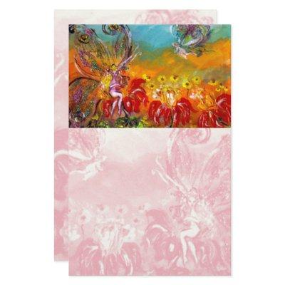FAIRY OF THE RED FLOWERS Fantasy Stationery