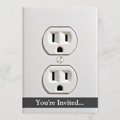 Fake Electrical Outlet Invitation