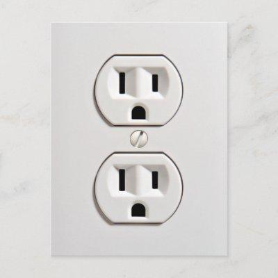 Fake Electrical Outlet Postcard