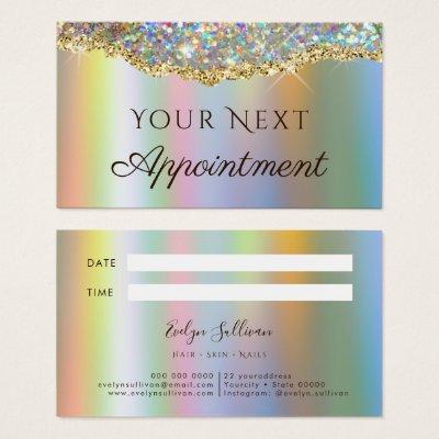 Fake gold glitter sequin Appointment Card
