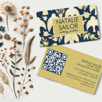 Falcons & Roses QR Code Chic Modern Notary Public