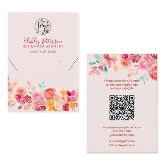 Fall floral logo jewelry earring necklace Qr code