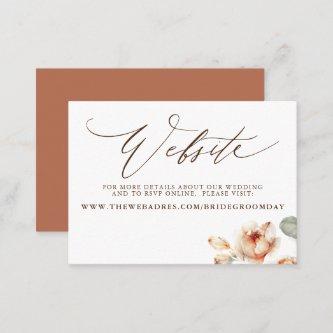 Fall Flowers Wedding Website Card