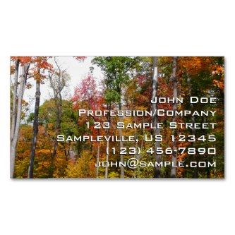 Fall in the Forest Colorful Autumn Photography  Magnet