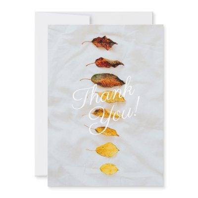 Fall Leaves, Personalize Message & Name Thank You Card