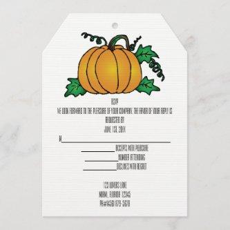 Fall Pumpkin Vines RSVP Bridal Shower Party Guests Invitation