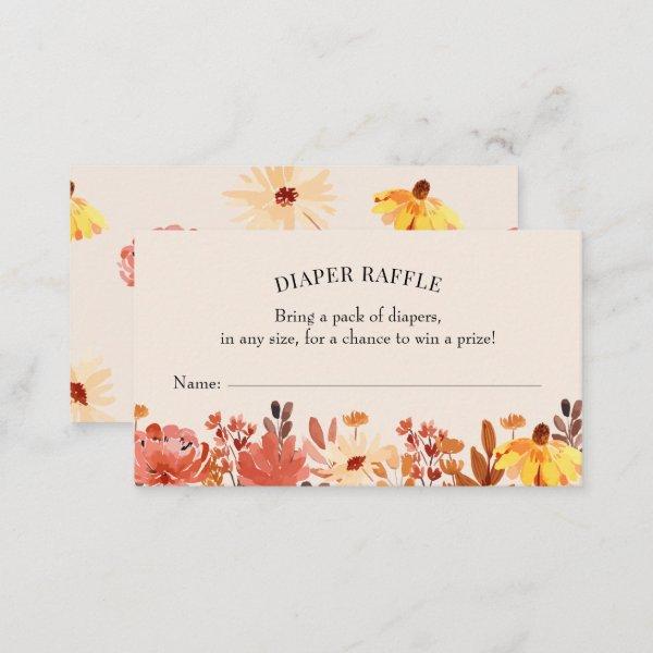 Fall Wildflower Diaper Raffle Insert Card