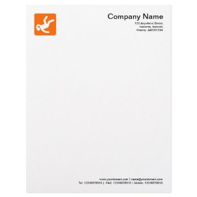Fallen Man Symbol - Orange Letterhead