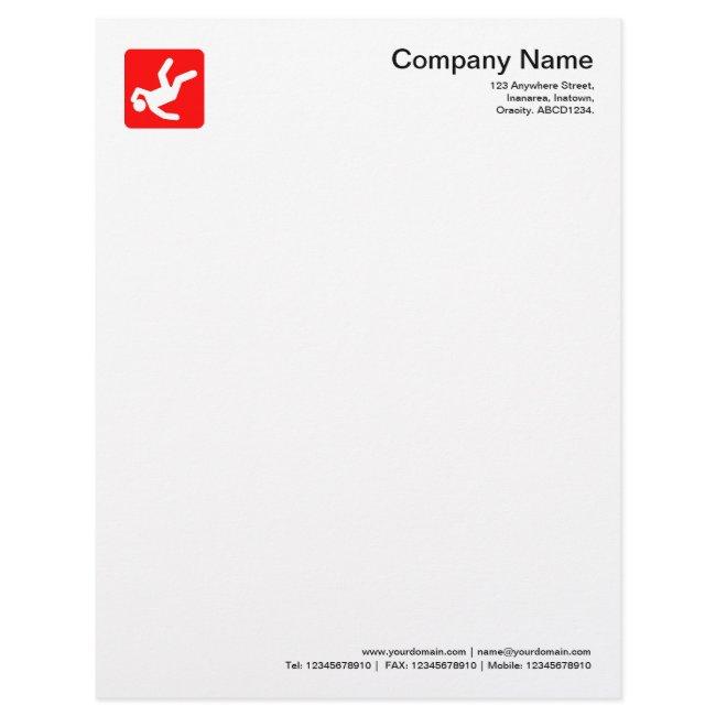 Fallen Man Symbol - Red Letterhead