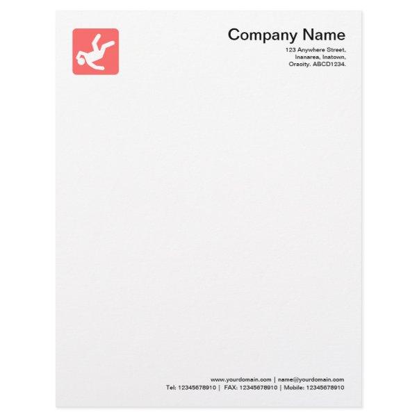 Fallen Man Symbol - Tropical Pink Letterhead
