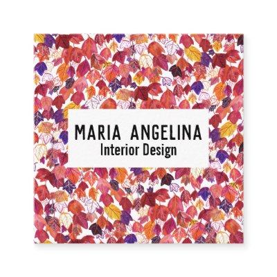 Falling Leaves Autumn Watercolor Design Square