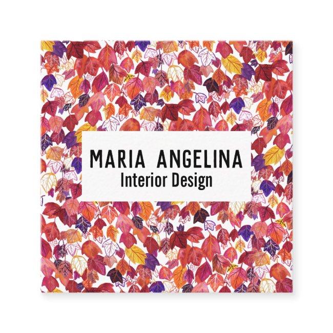 Falling Leaves Autumn Watercolor Design Square