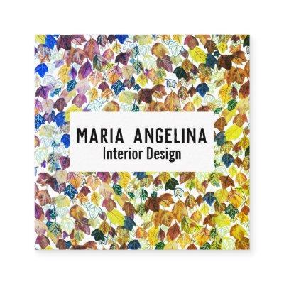 Falling Leaves Autumn Watercolor Design Square