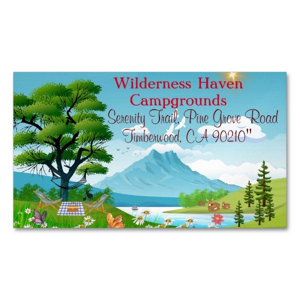 Family Camping Summer Adventure Nature-Inspired  Magnet
