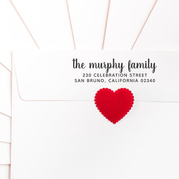 Family Name & Contact Information Return Address Rubber Stamp