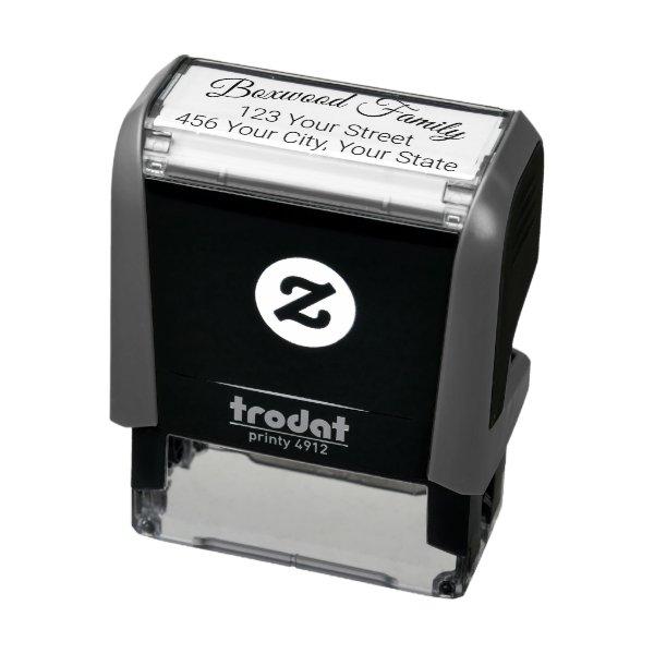 Family Return Address Custom Text Self-inking Stamp