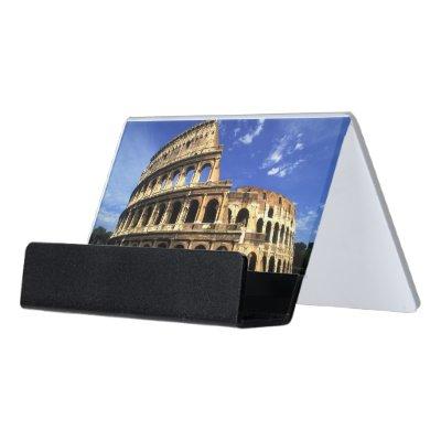 Famous ruins of the Coliseum in Rome Italy Desk  Holder