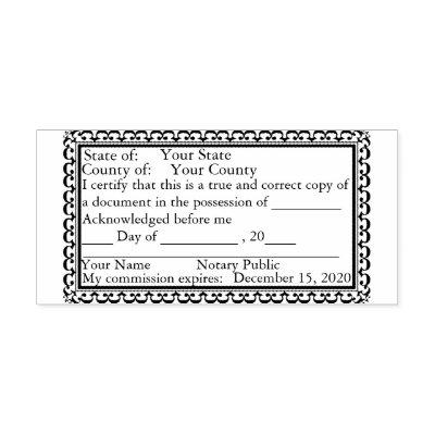 Fancy Border Notary Public Copy Stamp