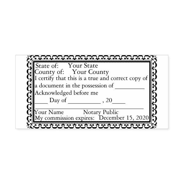 Fancy Border Notary Public Copy Stamp
