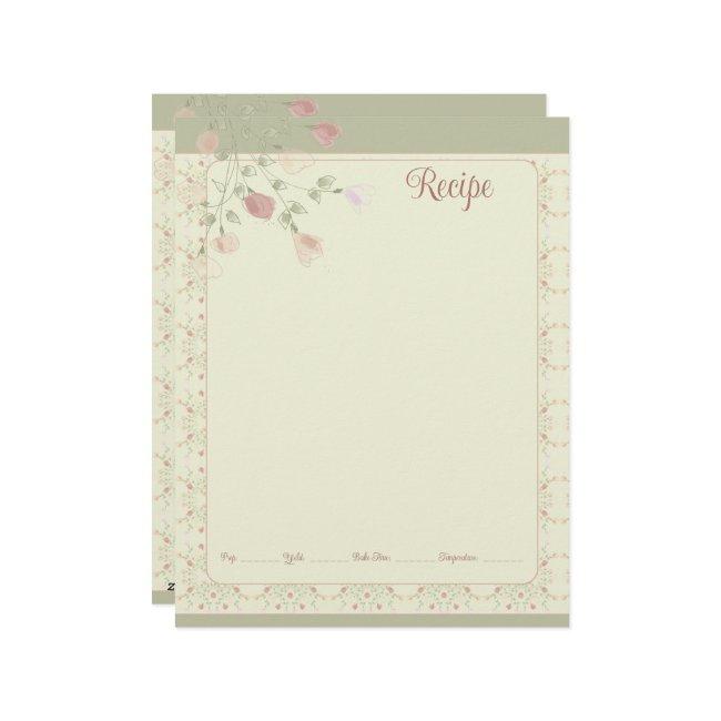 Fancy Pink Floral With Green Letterhead