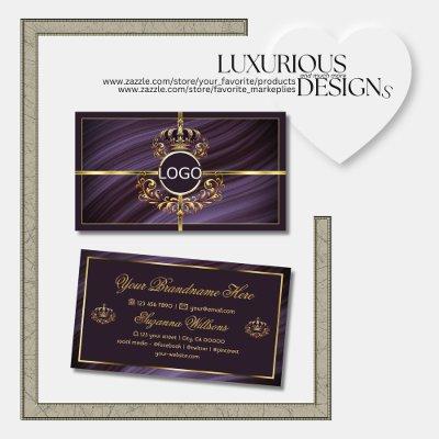 Fancy Royal Purple Gold Crown with Logo Sumptuous