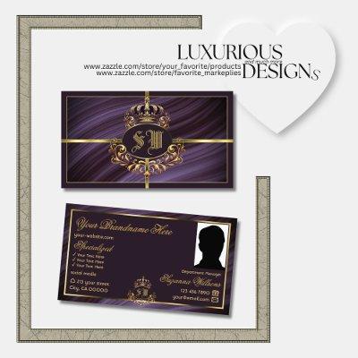 Fancy Royal Purple Gold Crown with Monogram Photo