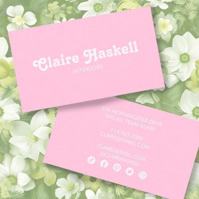 Fancy Script Blush Chic Minimal Social Media Icons