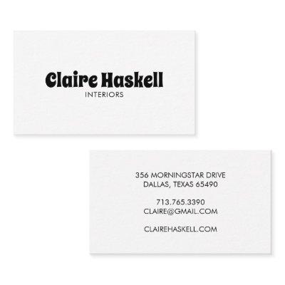 Fancy Script Bold Black and White Chic Minimal