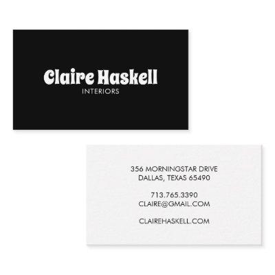 Fancy Script Bold Black and White Chic Minimal