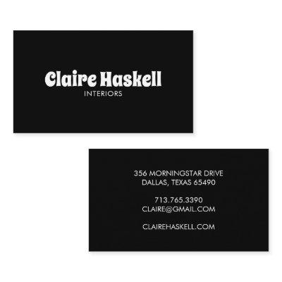Fancy Script Bold Black and White Chic Minimal