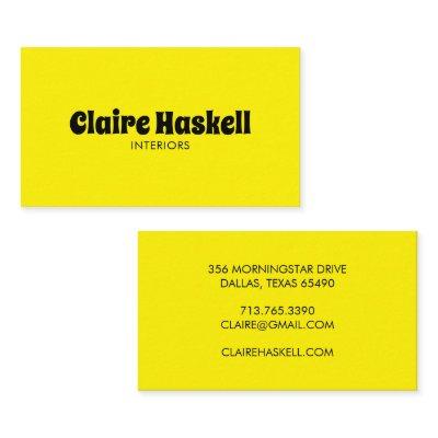Fancy Script Bold Bright Yellow Chic Minimal
