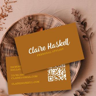 Fancy Script True Autumn Minimalist Modern QR Code